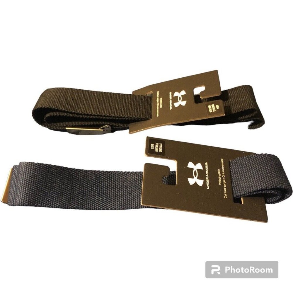 Under Armour Webbing Belts Bundle (1 Black and 1 Blue)